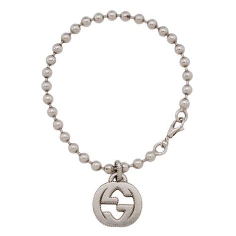 gucci interlocking chain bracelet|Gucci sterling silver boule bracelet.